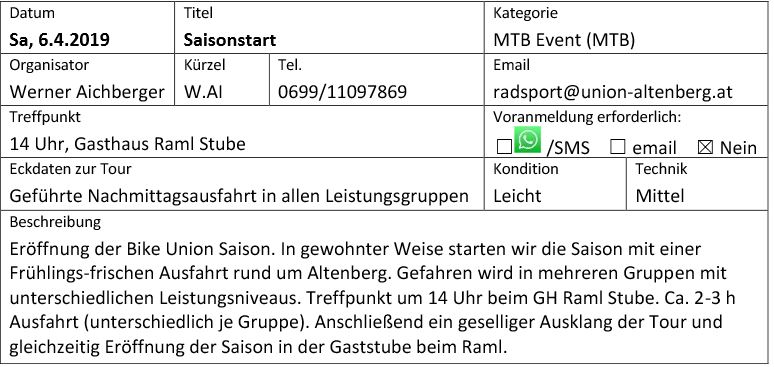 Saisonstart